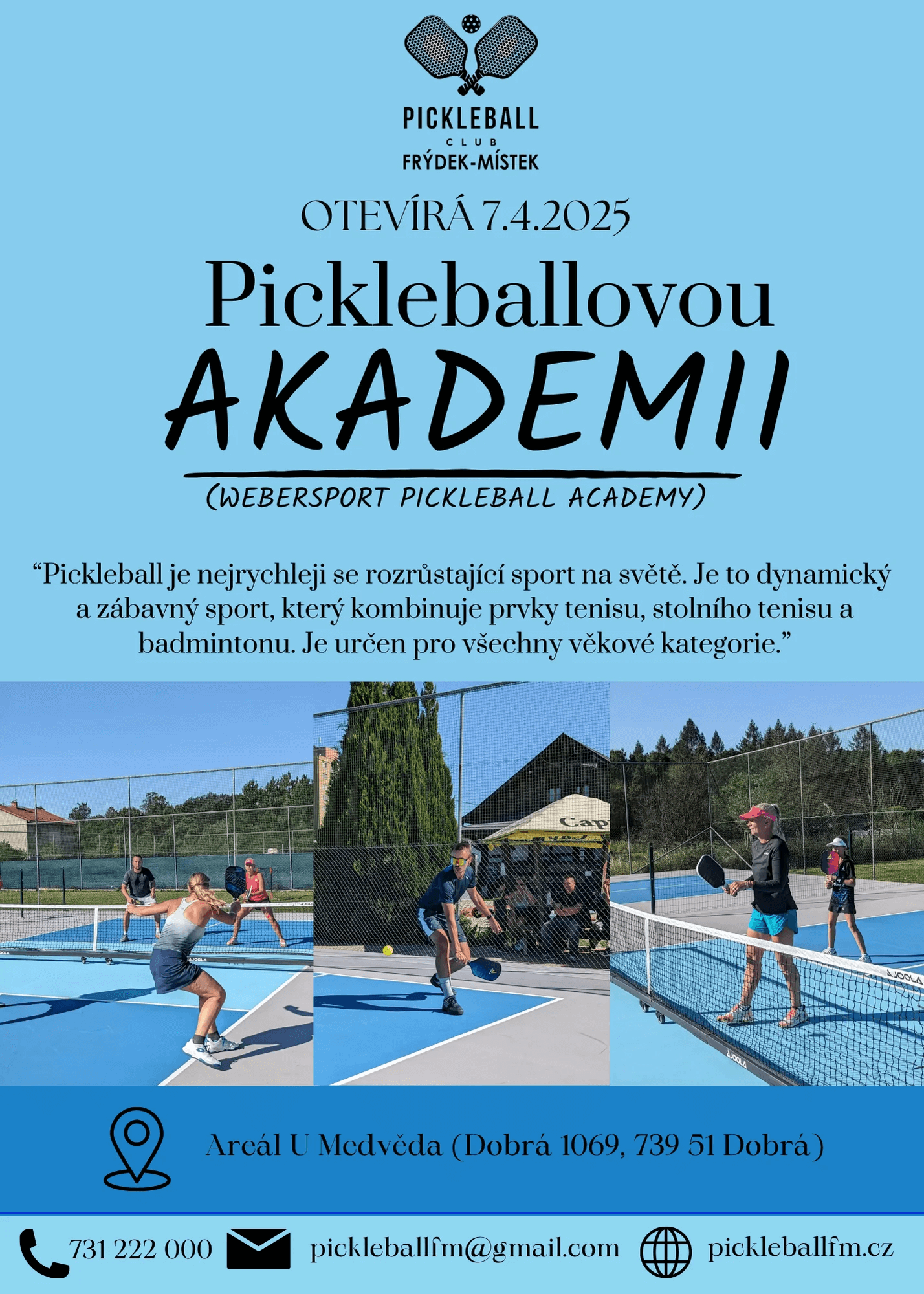 Pickleball Club FM otevírá pickleballovou akademii!